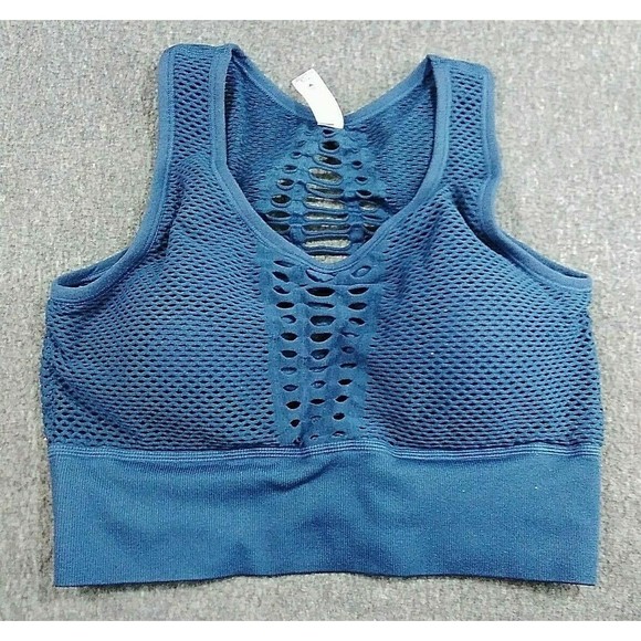 Womens Seamless Sports Yoga Bra Top Padded Fitness Racerback Running Crop Tops L - Picture 4 of 6